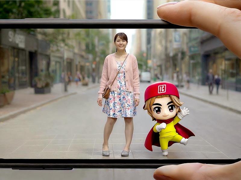 3Dキャラと記念撮影ができるAR