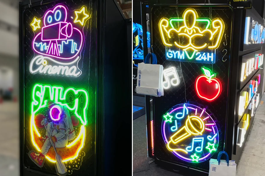 LEDのネオンで流行のイラスト看板