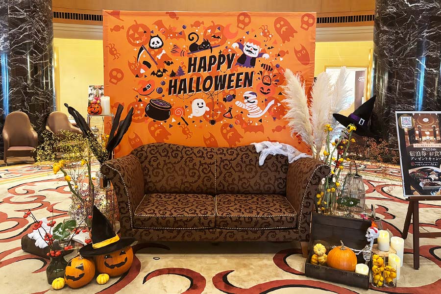 福岡のホテルのハロウィン装飾