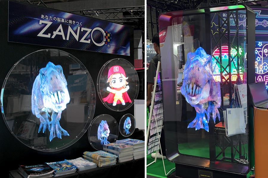 映像が浮いている残像で魅せるホログラム映像ZANZO