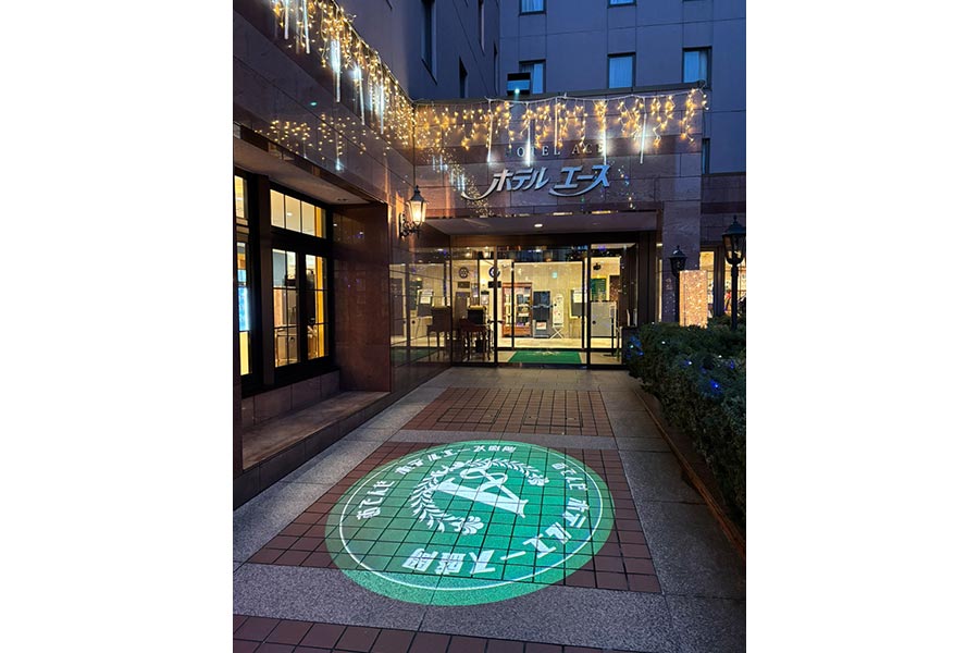 岩手県盛岡市のホテルでの屋外用ゴボライトの制作事例