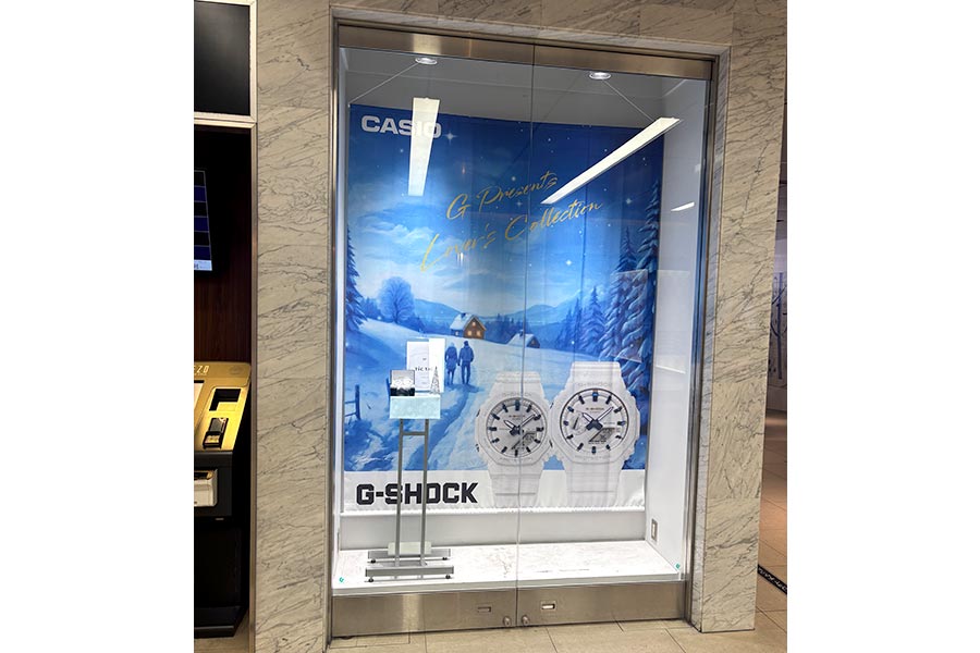 カシオ計算機株式会社の期間限定G-SHOCK広告用のタペストリー