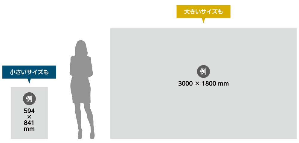 カスタムサイズ対応で自由なサイズで制作が可能